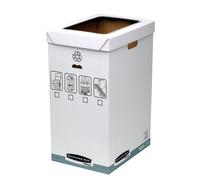 Cestino per Riciclo Bankers Box System Fellowes - 90 Litri - 0193201 (Bianco Con