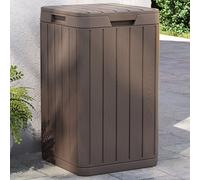 vidaXL Cestino per Rifiuti da Esterno Marrone 38x38x65 cm in PP