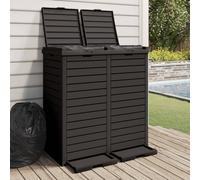 vidaXL Cestino per Rifiuti da Esterno Nero 78x41x86 cm Polipropilene