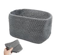 Cestino per Uncinetto per Ospiti, 1 Pezzo Piccolo Cestino Intrecciato, Cesto Portaoggetti in Corda di Cotone, Cestini Bagno Portaoggetti, per l'Organizzazione e la Decorazione, Grigio