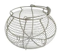 Cestino per uova Cestino decorativo in filo metallico for uova di anatra, gallina e oca, for la raccolta di uova di pane e frutta, 20 x 20 x 13 cm.(WHITE)