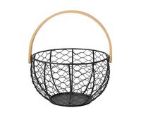 Cestino per uova Cestino portaoggetti in filo metallico a forma di gallina, contenitore for la raccolta delle uova, portauova di gallina da fattoria, for decorazioni da cucina e for la casa(C black)