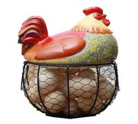 Cestino per uova Portauova in ceramica, portauova in filo di ferro, collezione di cestini for frutta, decorazioni for galline, decorazione for la cucina, 19 cm x 22 cm.