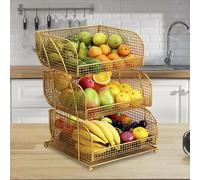 Cestino per verdure, supporto per snack, scaffale per verdure salvaspazio a 3