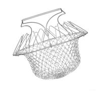 Cestino pieghevole in acciaio inox, 304, per patatine fritte e ali, utensile da cucina flessibile con bordo stabile, design salvaspazio