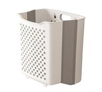 Cestino pieghevole in plastica a parete progettato per lavanderie e camere da letto, offre un buon flusso d'aria per riporre i vestiti (metri bianchi)