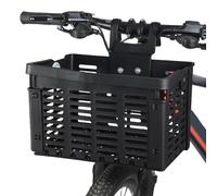 Cestino Pieghevole - Manubrio Anteriore In Metallo | Cestini Frontali Pieghevoli | Cestini Manubrio Ciclismo Rimovibili, Ripiano Di Stoccaggio A Spostamento