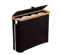 Cestino pieghevole per fazzoletti, scatola portaoggetti da terra, portarotolo con coperchio da 17,8x6 pollici con design a maniglia, contenitore per il bagno, organizer per carta dallo stile minimale,