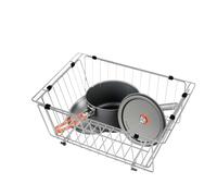 Cestino pieghevole 'unità di campeggio, cestino di stoccaggio dei servizi in filo di acciaio inossidabile, contenitori di design modulare per la casa utili per il campeggio della cucina,