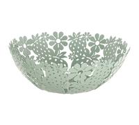 CESTINO PORTA FRUTTA IN METALLO VERDE DECORO FRAGOLE 26 cm