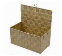 CESTINO PORTA OGGETTI CESTO IN TESSUTO BEIGE ORGANIZER MULTIUSO PER CASA 79093