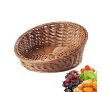 Cestino Porta Pane | Cestino Intrecciato Per Servire Il Pane - Vassoio In Rattan Artificiale, Organizzatore Alimenti Cucina Frutta Verdura Patate Banane Dolci Snack,Vassoio Rattan Imitazione per Tavol