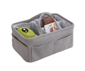 Cestino porta pannolini - Grande volume portatile in velluto a coste, pratica maniglia resistente per riporre oggetti, versatile accessorio per l'organizzazione del bambino, comoda soluzione estetica