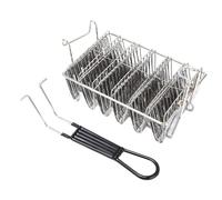Cestino porta taco per friggitrice a 6 conchiglie, in acciaio inox a forma di V, manico lungo staccabile, lavabile in lavastoviglie, tortillas facili da croccanti per casa e ristoranti