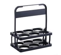 Cestino portabottiglie riutilizzabile in plastica per consegna cibo e asporto con comodo design pieghevole (nero)