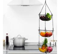 Cestino Portafrutta in a 3 Livelli Cestino Portafrutta Nero in Stile Moderno