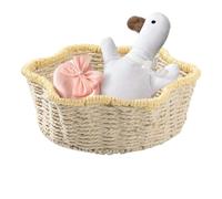 Cestino Portafrutta Intrecciato - Vassoio Decorativo in Rattan Sintetico per Tavolo | Porta Frutta Rustico Intrecciato Per Tavolo Sala da Pranzo Dispensa Soggiorno Matrimonio Pasqua Natale