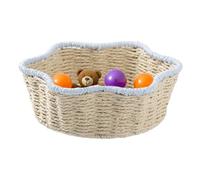 Cestino Portafrutta Intrecciato - Vassoio Decorativo in Rattan Sintetico per Tavolo | Portafrutta Decorativo Intrecciato a Mano per Cucina Sala da Pranzo Casa Pasqua Natale Matrimonio