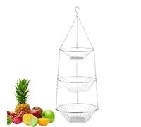 Cestino Portafrutta Per Cucina,Scaffale Organizzatore a 3 Livelli in Filo Metallico - Cestino Frutta Metallico a Strati | Per Dispensa Cucina Alimenti Prodotti Snack Patata Cipolla Bagno Giardino Cort