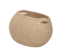 Cestino portaoggetti a forma di barattolo con manico in iuta naturale, organizer per giocattoli per bambini, accessori per la decorazione della casa, cestino decorativo a forma di urna