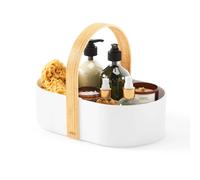 CESTINO PORTAOGGETTI BIANCO MANICO IN LEGNO