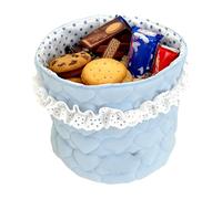 Cestino Portaoggetti - Cestini Portaoggetti In Tessuto Dal Design Estetico E Ordinato In Pizzo | Cestino Cilindrico Trapuntato Semplice Per L'armadio Dei Giocattoli, Il Bagno, La Dispensa Dei Bambini,