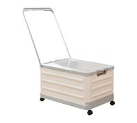 Cestino portaoggetti con ruote e maniglia di traino. Contenitore per