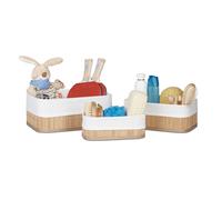 Cestino portaoggetti da bagno Cestini in bambù Contenitore multiuso 12 pz.