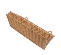 Cestino Portaoggetti da Bagno in Plastica Rattan, Montaggio a Parete | Effetto Intrecciato Khaki, Stile Farmhouse e Boho, per Piccoli Spazi, Sotto Lavello e Dietro Porte