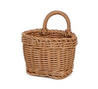 Cestino portaoggetti da cucina intrecciato da appendere alla parete, piccolo cestino per fiori da appendere utensili da cucina corto 14,5 x 10,5 x 9,5 cm