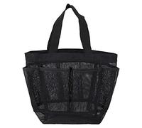 Cestino portaoggetti da doccia in rete, portatile, per dormitorio universitario, organizer da doccia, con 8 tasche, pieghevole, con ripiano (BK1, taglia unica)