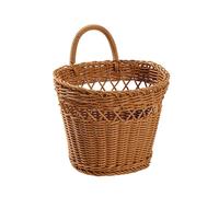 Cestino Portaoggetti da Interno con Aspetto Rattan 24x20,5x15cm Multi Tonalità