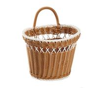 Cestino Portaoggetti da Interno con Aspetto Rattan 24x20,5x15cm Multi Tonalità