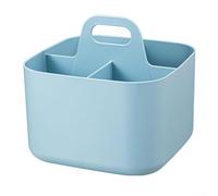 Cestino portaoggetti impilabile in plastica con manico per casa, ufficio, dormitorio, bagno, cucina, lavanderia e ripostiglio (azzurro)