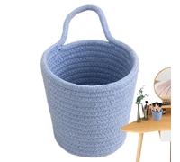Cestino portaoggetti in corda di cotone - Cestino da parete con manico | Contenitore organizer sospeso intrecciato a mano, secchio multiuso per contenere piccoli oggetti, chiavi, portafoglio, occhiali