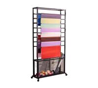 Cestino Portaoggetti In Metallo Nero Con Doppia Faccia, Espositore For Rotoli Di Tessuto, Perfetto For Riporre Vinile Artigianale, Sciarpe, Cinture E Asciugamani(140x70x20cm)