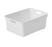 Cestino portaoggetti in plastica per uso domestico su scrivania, bagno e cucina, organizer per oggetti e oggetti domestici (L-giallo)
