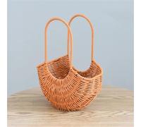 Cestino portaoggetti intrecciato a mano con fiori di verdure cestini in rattan snack pane cestino da picnic da scrivania organizer 1
