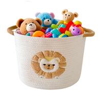 Cestino Portaoggetti Intrecciato Per Neonati Cestino Porta Per Giocattoli Bambini Cane Cestino Intrecciato Con Corda Di Cotone, Cestini per animali domestici, 28.4 x 17.2 x 14.5cm