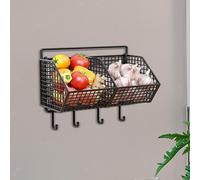 Cestino portaoggetti per aglio e zenzero montato a parete per il piano di