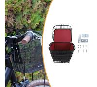 Cestino portaoggetti per bicicletta in filo metallico con borsa interna per