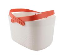 Cestino Portaoggetti per Doccia Portatile, Facile da Asciugare Cestello Portaoggetti per Doccia Portatile Confortevole Grande capacità Colore Puro Forte capacità Portante per Il Bagno (Bianco)