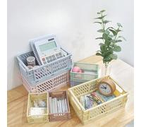 Cestino Portaoggetti Pieghevole in Plastica per Forniture Casa e Ufficio Bianco