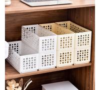 Cestino Portaoggetti Pieghevole in Plastica per Forniture Casa e Ufficio Bianco