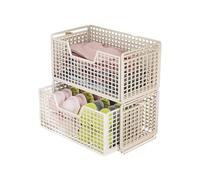 Cestino portaoggetti scorrevole regolabile impilabile per dispensa e armadio da cucina, larghezza espandibile, perfetto per armadietti Color2 (35 x 20 x 40 cm)