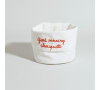 Cestino portapane in cotone beige e rosso