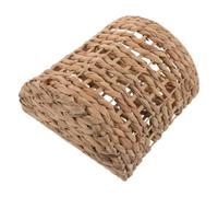 Cestino Portariviste da Parete Semicircolare in Paglia Beige | Intrecciato a Mano, Salvaspazio per Documenti e Riviste, Decorazione Rustica per Giardino e Nozze