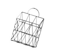 Cestino Portariviste in Ferro Nero Gancio, da Parete e Scrivania | Struttura Geometrica Leggera, Design Traforato, per Riviste e Giornali, Uso in Ingresso o Negozio