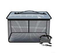 Cestino portatile per il contenimento dei pesci con proprietà ad asciugatura rapida e righello di misurazione per la pesca in mare roccia da riva con lunga corda in nylon (45 cm)