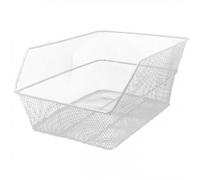 Cestino Posteriore Bici in Ferro Bianco 38x29x18 cm con Kit Fissaggio